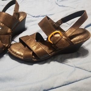 Born Black Wedge Sandals Size 11